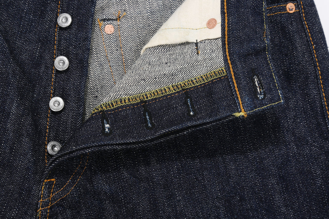 Samurai Jeans S310XX19ozII "Kiwami" Selvedge Denim - Wide Straight Fit - Front Pocket And Fly Detail