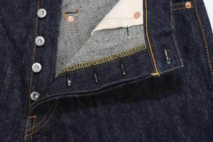 Samurai Jeans S310XX19ozII "Kiwami" Selvedge Denim - Wide Straight Fit - Front Pocket And Fly Detail