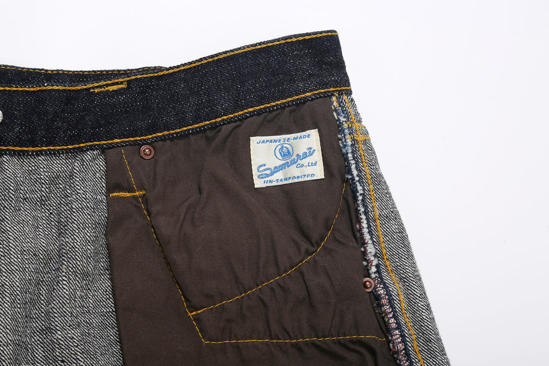 Samurai Jeans S210XJ17oz-26U "Year of the Horse" 17oz Selvedge Denim - Bafu Horse Cloth Pocket Bag and Label