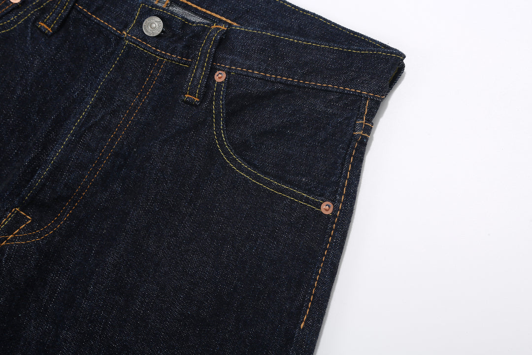Pure Blue Japan XX-019 14oz Indigo Selvedge Jeans - Front Pocket Detail
