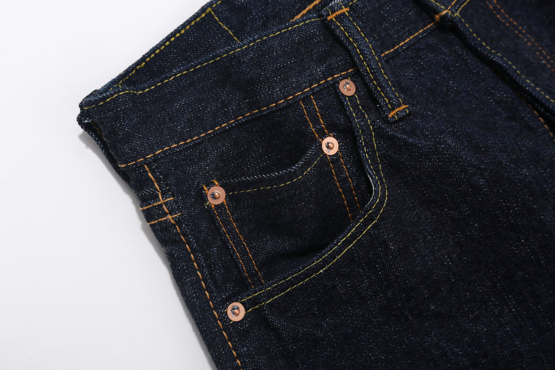 Pure Blue Japan XX-019 14oz Indigo Selvedge Jeans - Coin Pocket and Rivet Detail