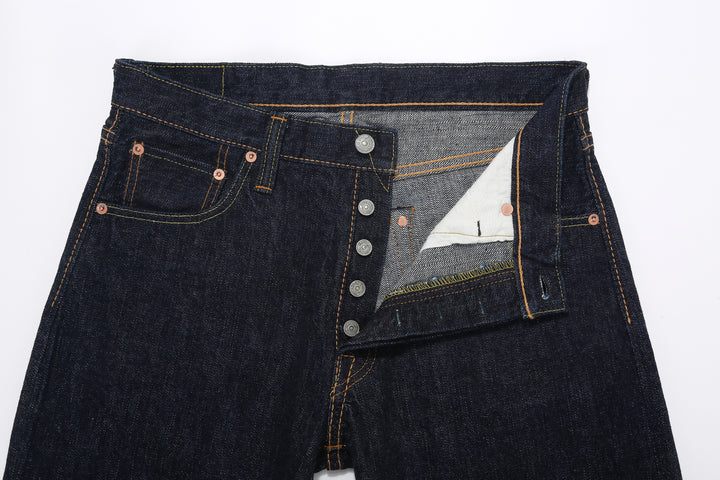 Pure Blue Japan XX-019 14oz Indigo Selvedge Jeans - Button Fly Detail