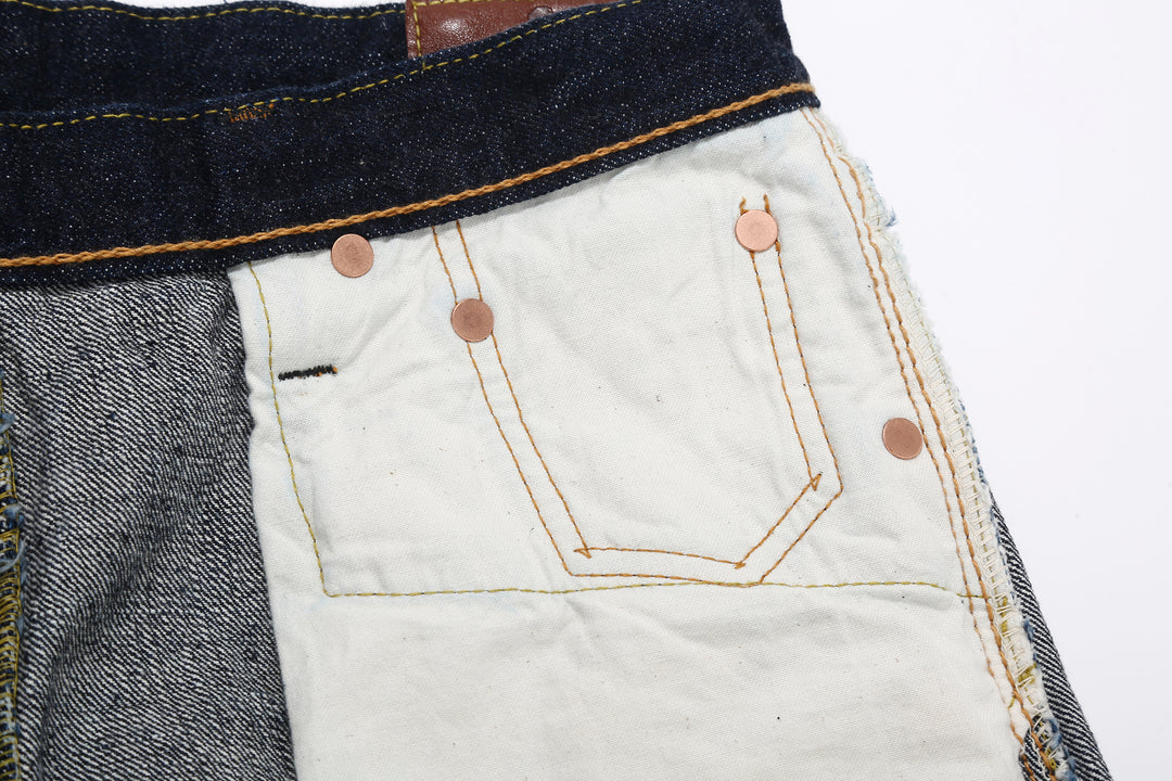 Pure Blue Japan XX-019 14oz Indigo Selvedge Jeans - Hidden Rivet Detail