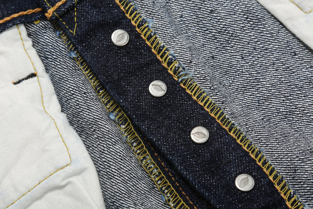 Pure Blue Japan XX-019 14oz Indigo Selvedge Jeans - Interior Button Fly Hardware