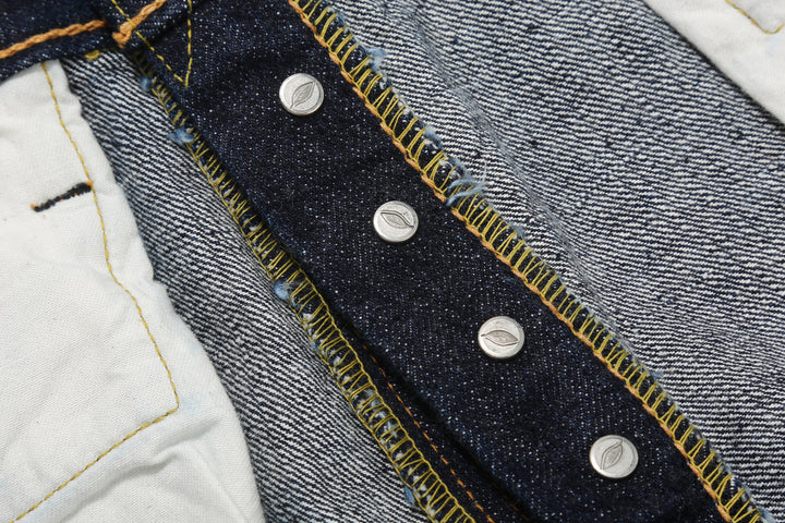 Pure Blue Japan XX-019 14oz Indigo Selvedge Jeans - Interior Button Fly Hardware