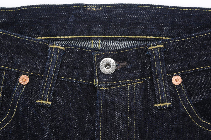 Freewheelers 2612441 Lot S601XX WWII 14oz Selvedge Jeans – Waistband Button Detail