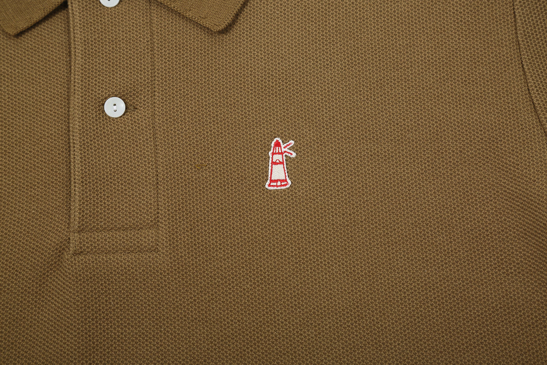 Boncoura Heavyweight Special Knit Polo Shirt made in Japan ボンクラポロシャツ Coyote Lighthouse Embroidery