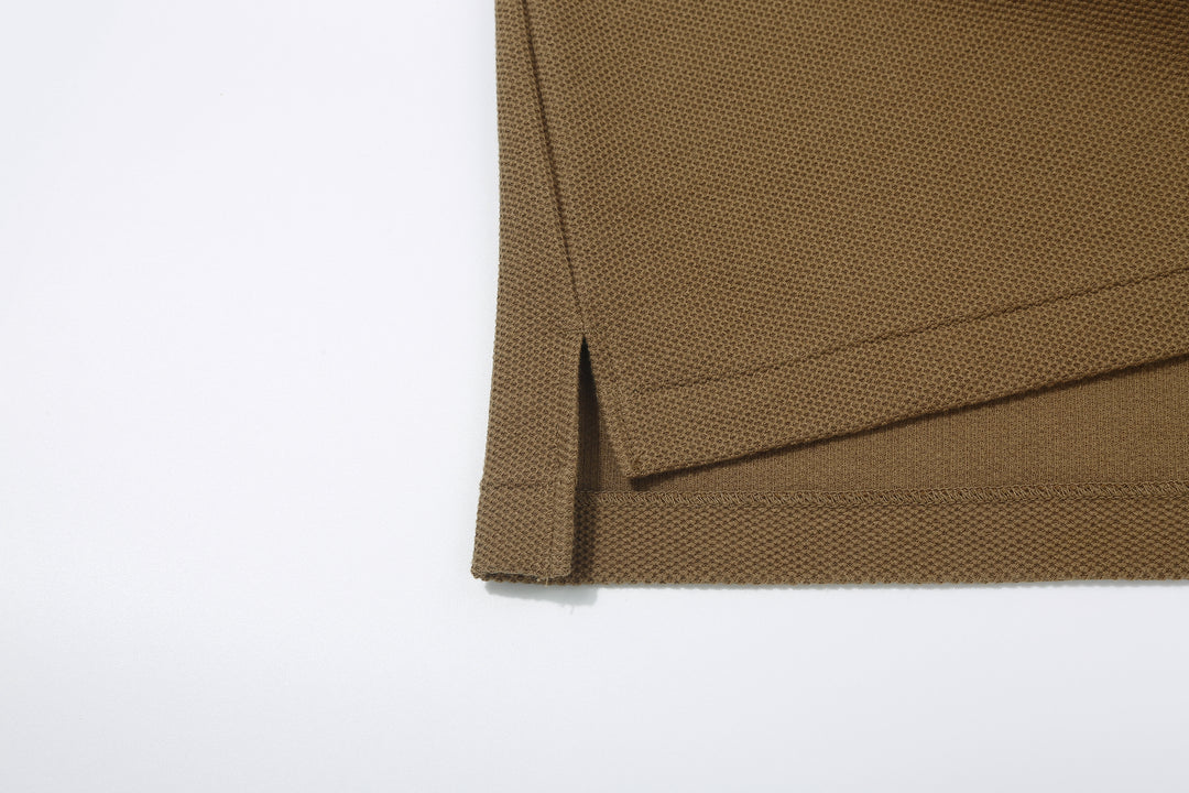 Boncoura Heavyweight Special Knit Polo Shirt made in Japan ボンクラポロシャツ Coyote Side Slit Hem