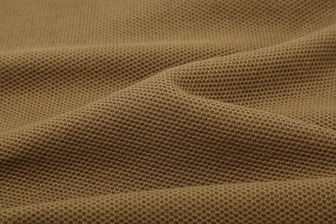 Boncoura Heavyweight Special Knit Polo Shirt made in Japan ボンクラポロシャツ Coyote Fabric Close Up