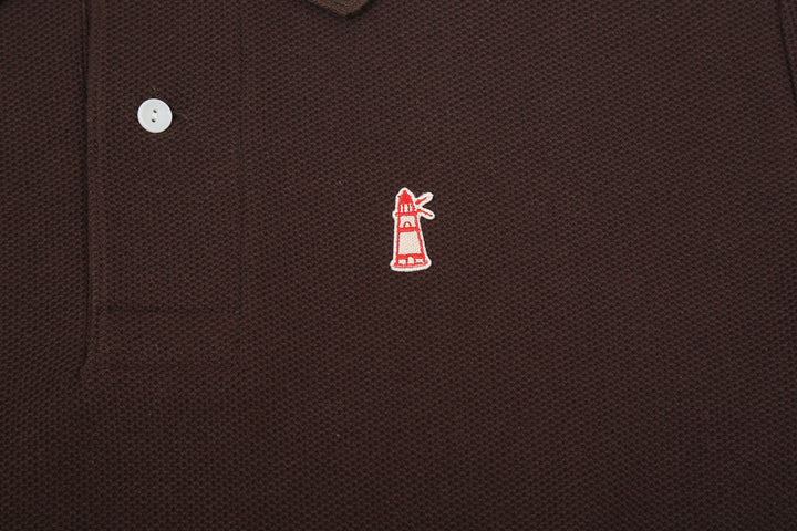 Boncoura Heavyweight Special Knit Polo Shirt made in Japan ボンクラポロシャツ Brown Lighthouse Embroidery