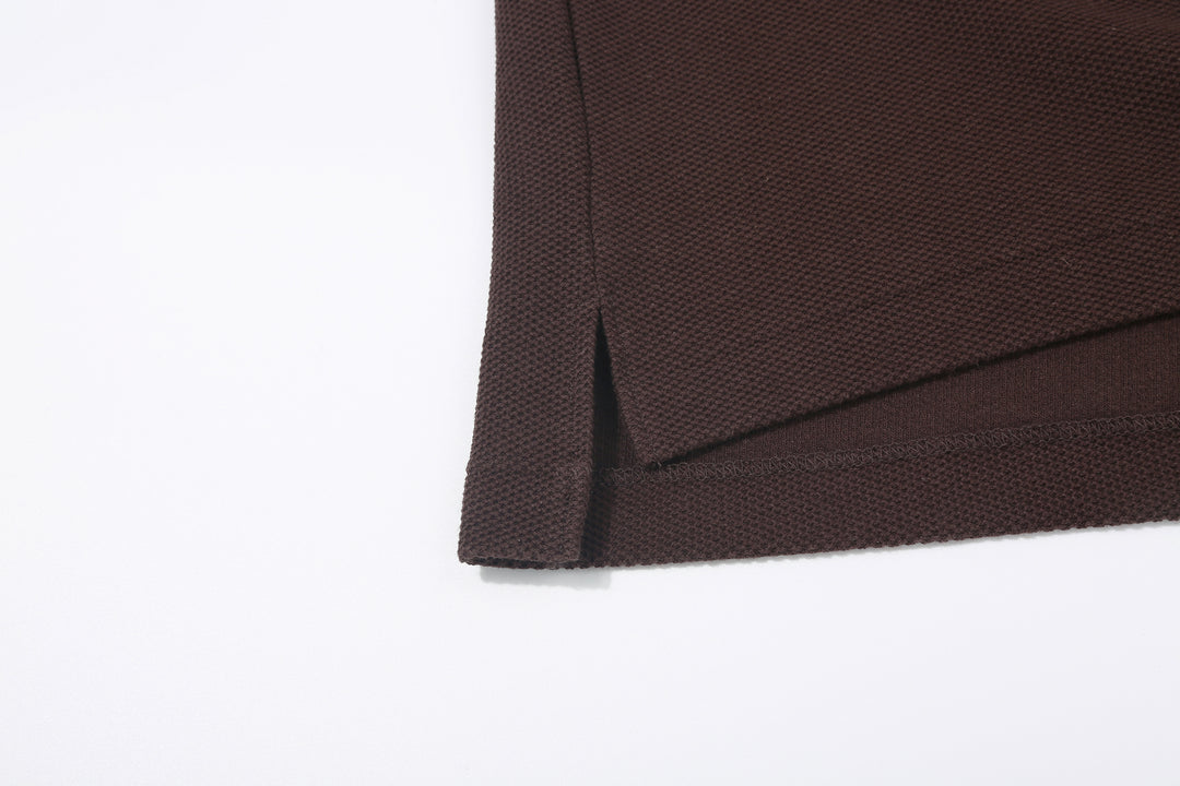 Boncoura Heavyweight Special Knit Polo Shirt made in Japan ボンクラポロシャツ Brown Side Slit Hem