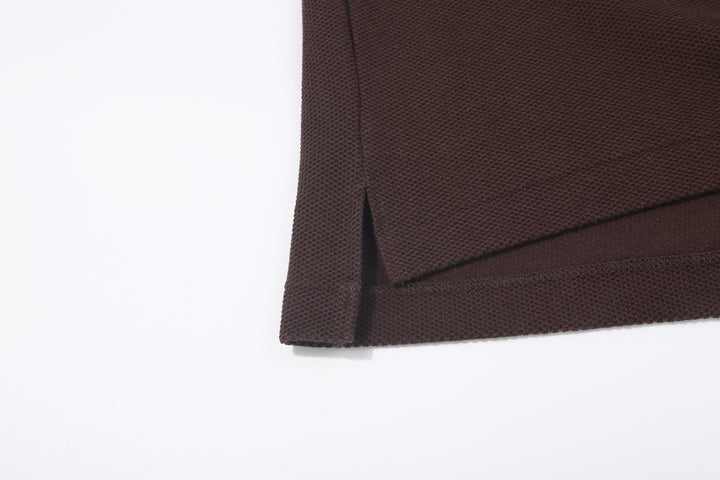 Boncoura Heavyweight Special Knit Polo Shirt made in Japan ボンクラポロシャツ Brown Side Slit Hem