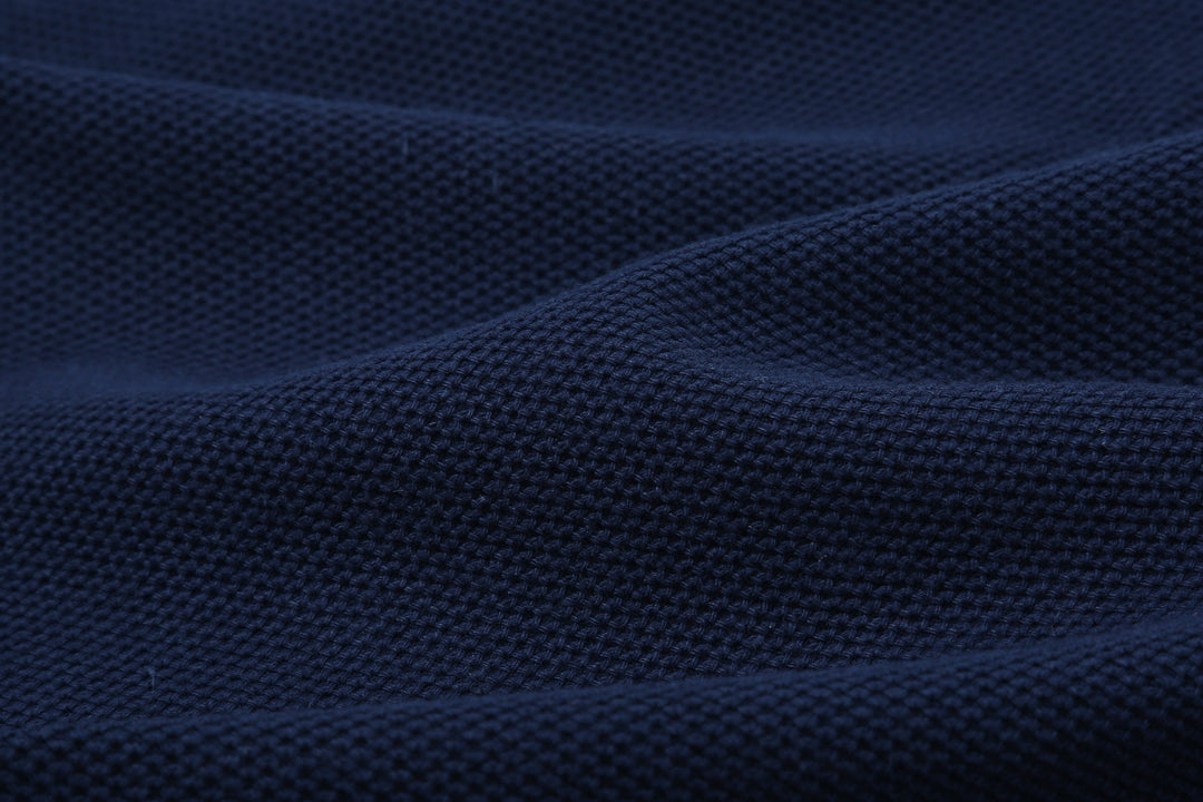 Boncoura Heavyweight Special Knit Polo Shirt made in Japan ボンクラポロシャツ Navy Fabric Close Up
