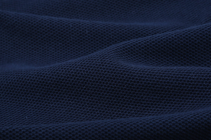 Boncoura Heavyweight Special Knit Polo Shirt made in Japan ボンクラポロシャツ Navy Fabric Close Up