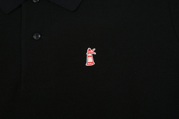 Boncoura Heavyweight Special Knit Polo Shirt made in Japan ボンクラポロシャツ Black Lighthouse Embroidery