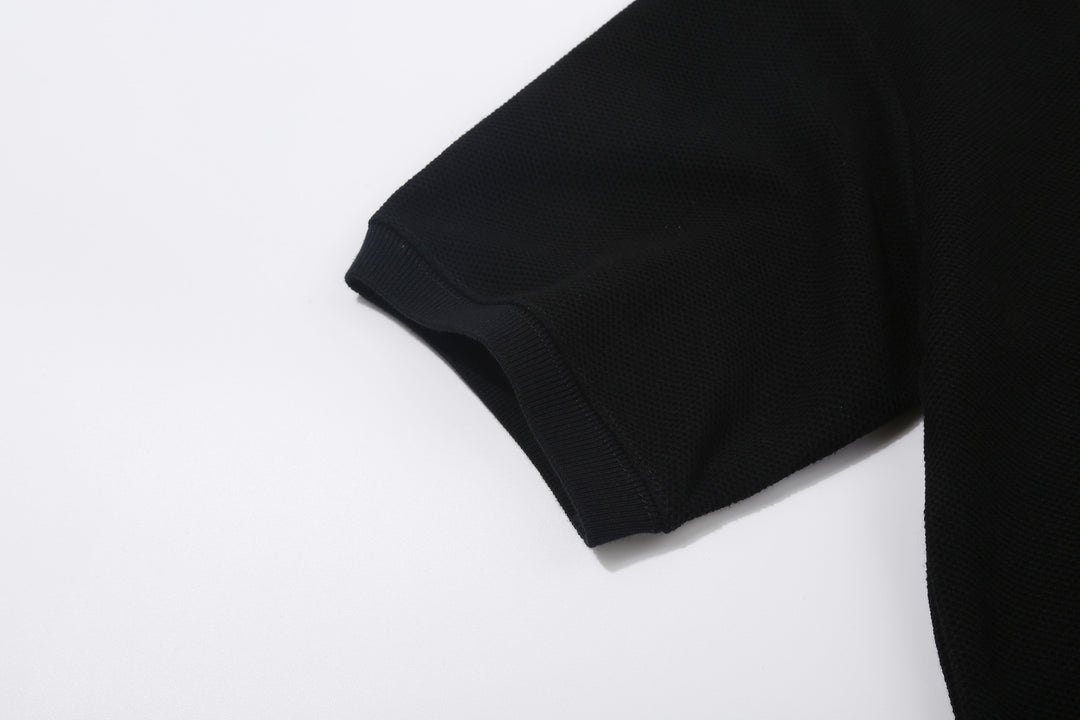 Boncoura Heavyweight Special Knit Polo Shirt made in Japan ボンクラポロシャツ Black Ribbed Cuff