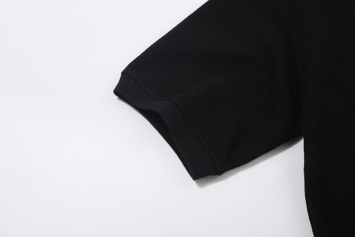 Boncoura Heavyweight Special Knit Polo Shirt made in Japan ボンクラポロシャツ Black Ribbed Cuff