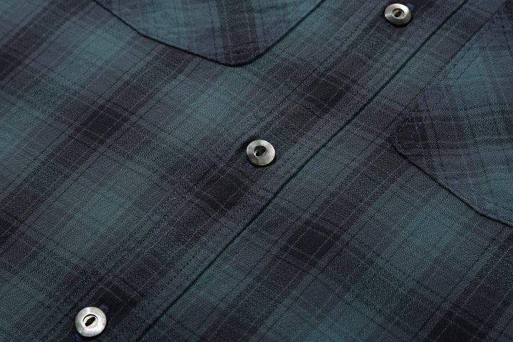 Deluxeware LV-36 Amundsen Dobby Ombre Check Shirt – Shell Buttons and Front Placket