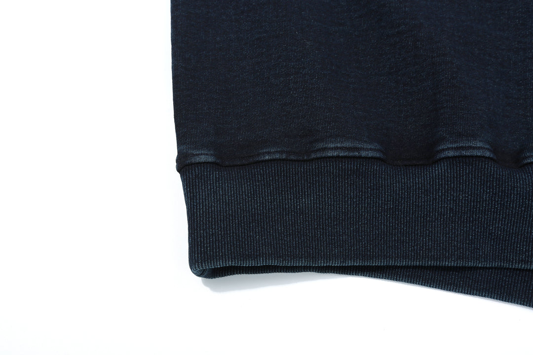 Samurai Jeans SIS25-102 14.5oz Indigo Full-Zip Hoodie - Kakishibu Overdyed Hem Rib
