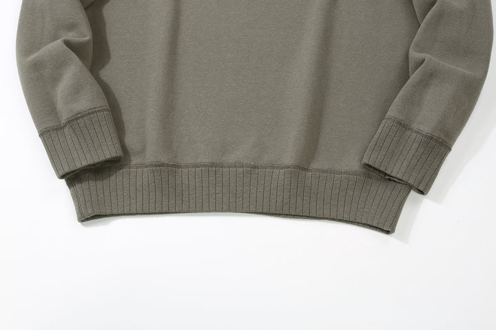 Pure Blue Japan 5400-SUMI Raglan Sleeve Sweatshirt - Sumi-Dyed Made in Japan - Ribbed Hem Detail