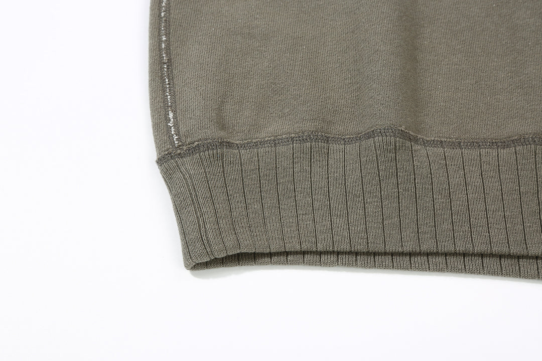 Pure Blue Japan 5400-SUMI Raglan Sleeve Sweatshirt - Sumi-Dyed Made in Japan - Ribbed Hem Detail