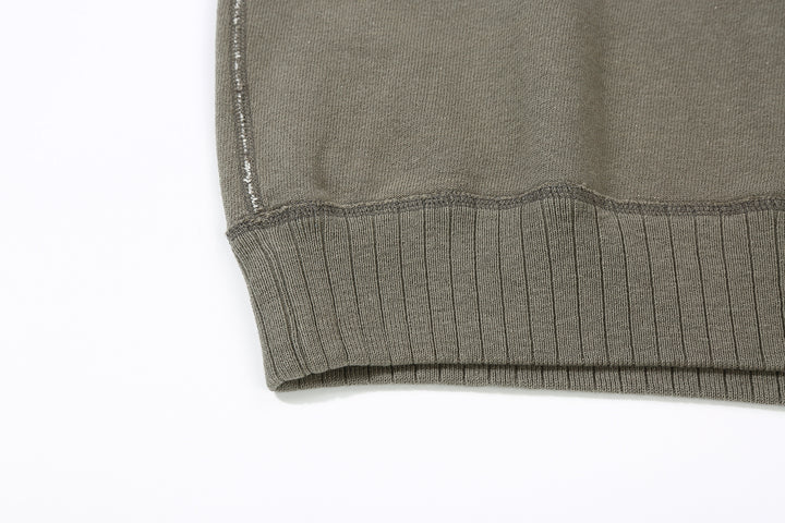 Pure Blue Japan 5400-SUMI Raglan Sleeve Sweatshirt - Sumi-Dyed Made in Japan - Ribbed Hem Detail