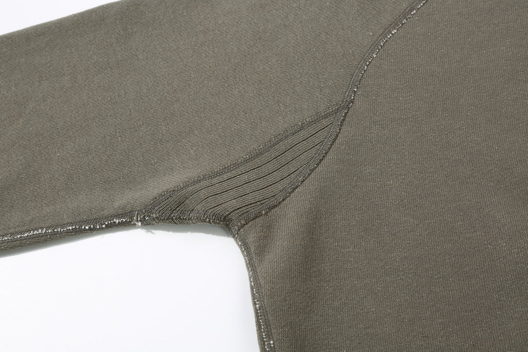 Pure Blue Japan 5400-SUMI Raglan Sleeve Sweatshirt - Sumi-Dyed Made in Japan - Ribbed Underarm Gusset Detail