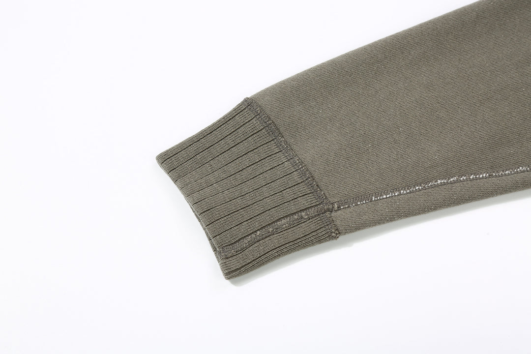 Pure Blue Japan 5400-SUMI Raglan Sleeve Sweatshirt - Sumi-Dyed Made in Japan - Sleeve Cuff and Flatlock Stitching Detail