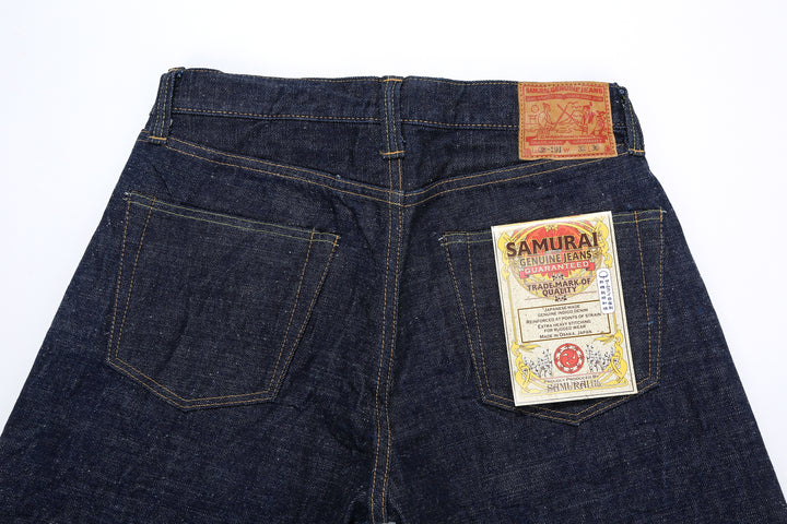 Samurai Jeans S510HXII 15.8oz selvedge denim regular straight made in Japan GL3 fabric back view