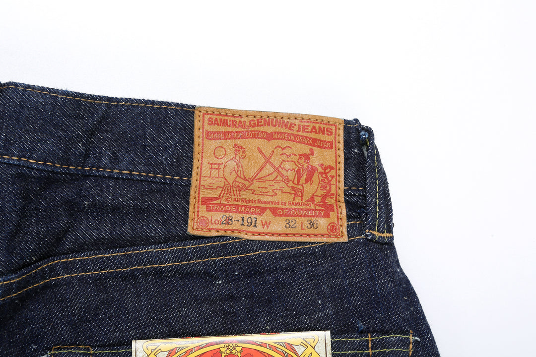 Samurai Jeans S510HXII 15.8oz selvedge denim regular straight made in Japan GL3 fabric leather patch