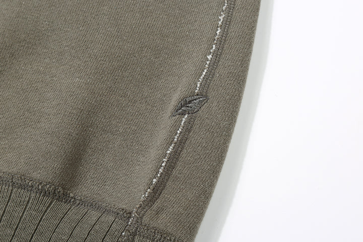 Pure Blue Japan 5400-SUMI Raglan Sleeve Sweatshirt - Sumi-Dyed Made in Japan - Shoai Leaf Embroidery Detail