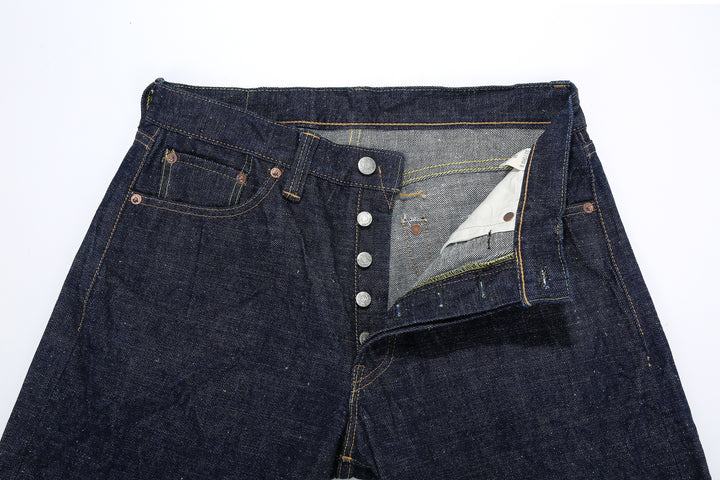 Samurai Jeans S510HXII 15.8oz selvedge denim regular straight made in Japan GL3 fabric buttons detail