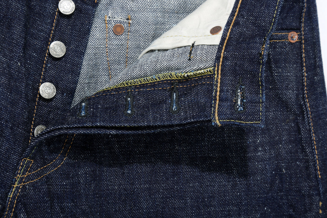 Samurai Jeans S510HXII 15.8oz selvedge denim regular straight made in Japan GL3 fabric buttons holes