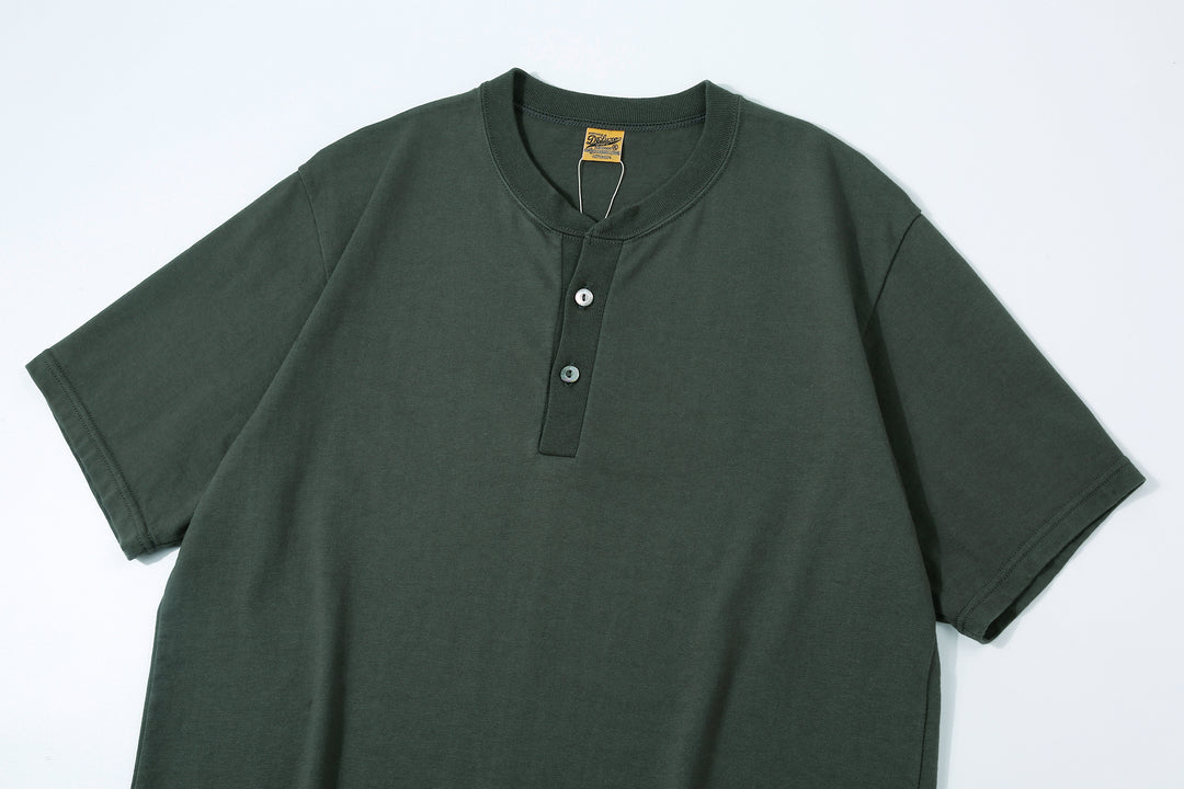Deluxeware SDHT-00 10.5oz Loopwheeled Henley Neck T-Shirt