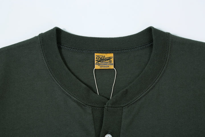 Deluxeware SDHT-00 10.5oz Loopwheeled Henley Neck T-Shirt