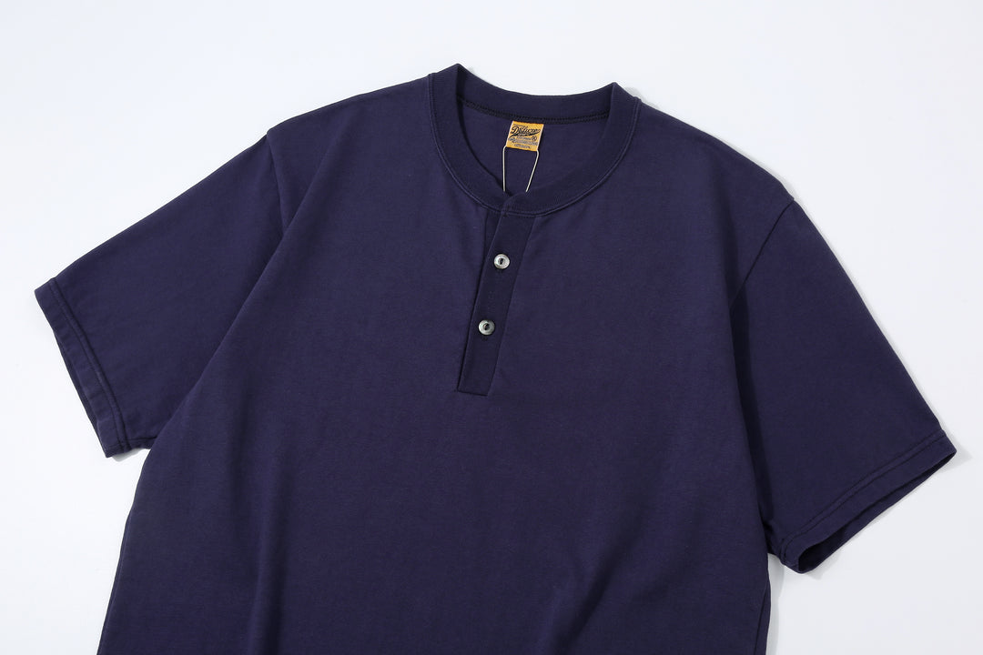 Deluxeware SDHT-00 10.5oz Loopwheeled Henley Neck T-Shirt