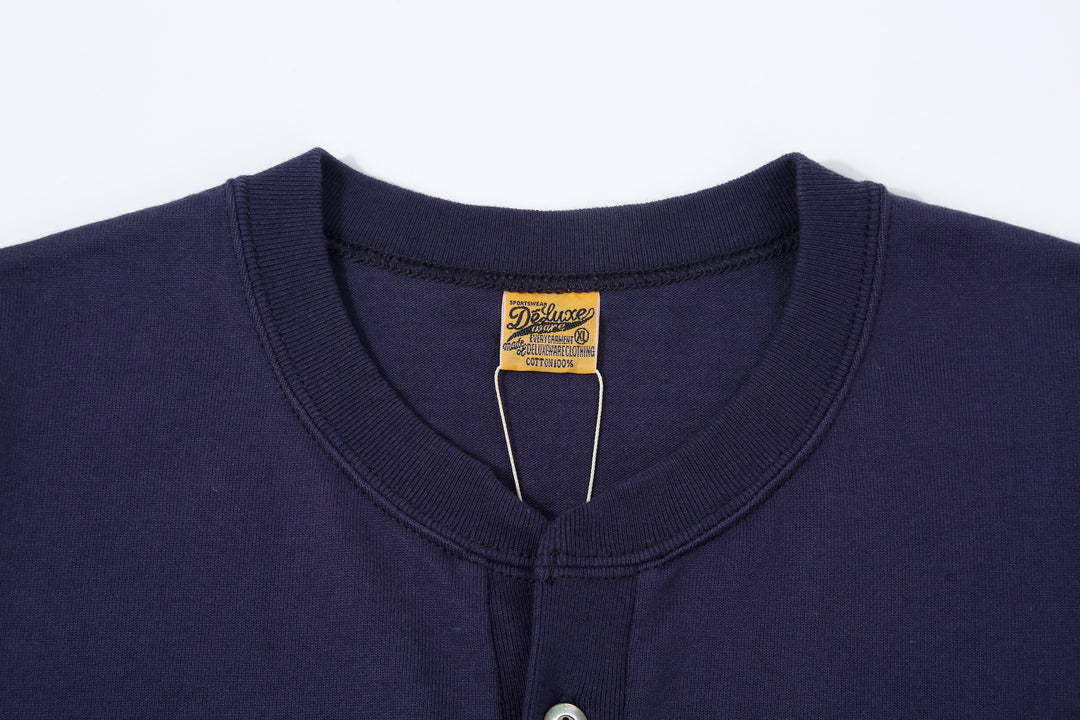 Deluxeware SDHT-00 10.5oz Loopwheeled Henley Neck T-Shirt