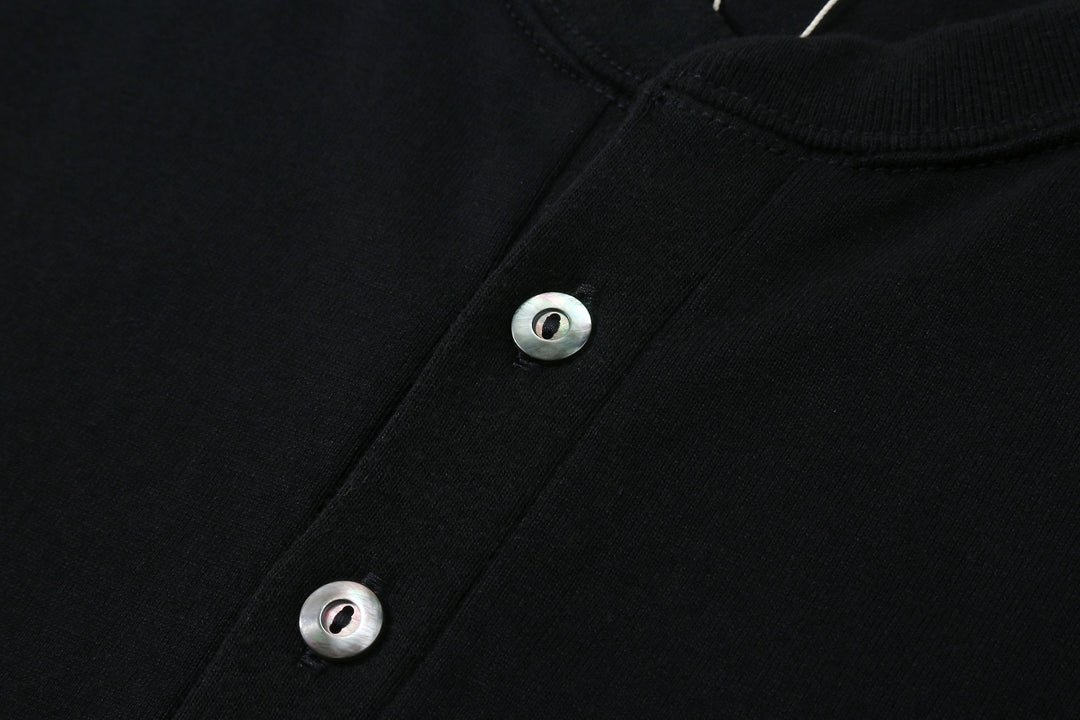 Deluxeware SDHT-00 10.5oz Loopwheeled Henley Neck T-Shirt