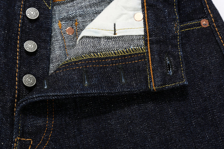 Pure Blue Japan SLB-003 16.5oz Slub Selvedge Jeans - Buttonhole Detail