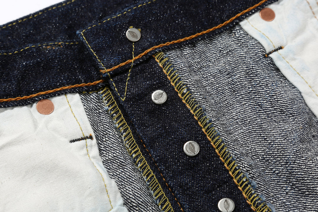 Pure Blue Japan SLB-003 16.5oz Slub Selvedge Jeans - Interior Button Fly Hardware