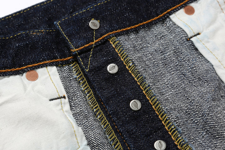 Pure Blue Japan SLB-003 16.5oz Slub Selvedge Jeans - Interior Button Fly Hardware