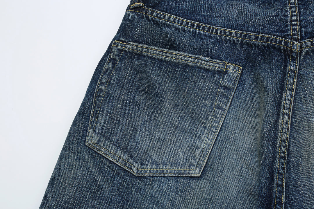 Fullcount 1353-S0105 More Than Just Fear Selvedge Denim Vintage Wash - Wide Straight Fit
