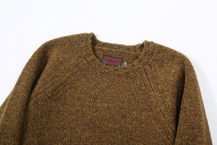 Freewheelers Trailblazer wool sweater raglan sleeve British wool knit Japan detail