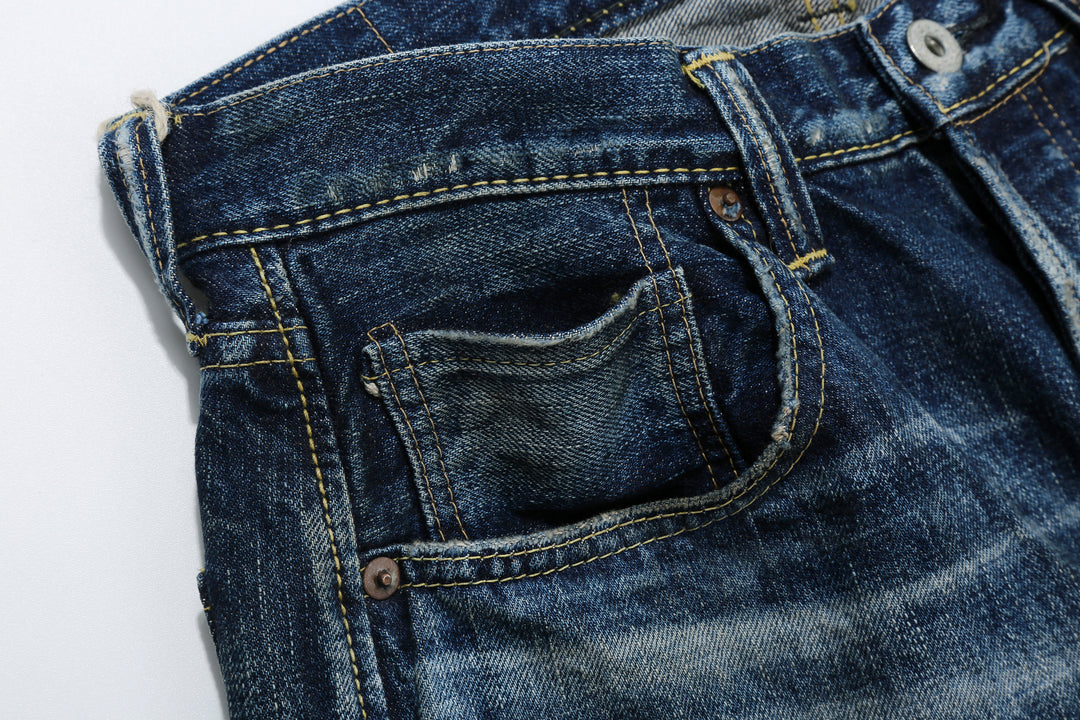 Fullcount 1353-S0105 More Than Just Fear Selvedge Denim Vintage Wash - Wide Straight Fit