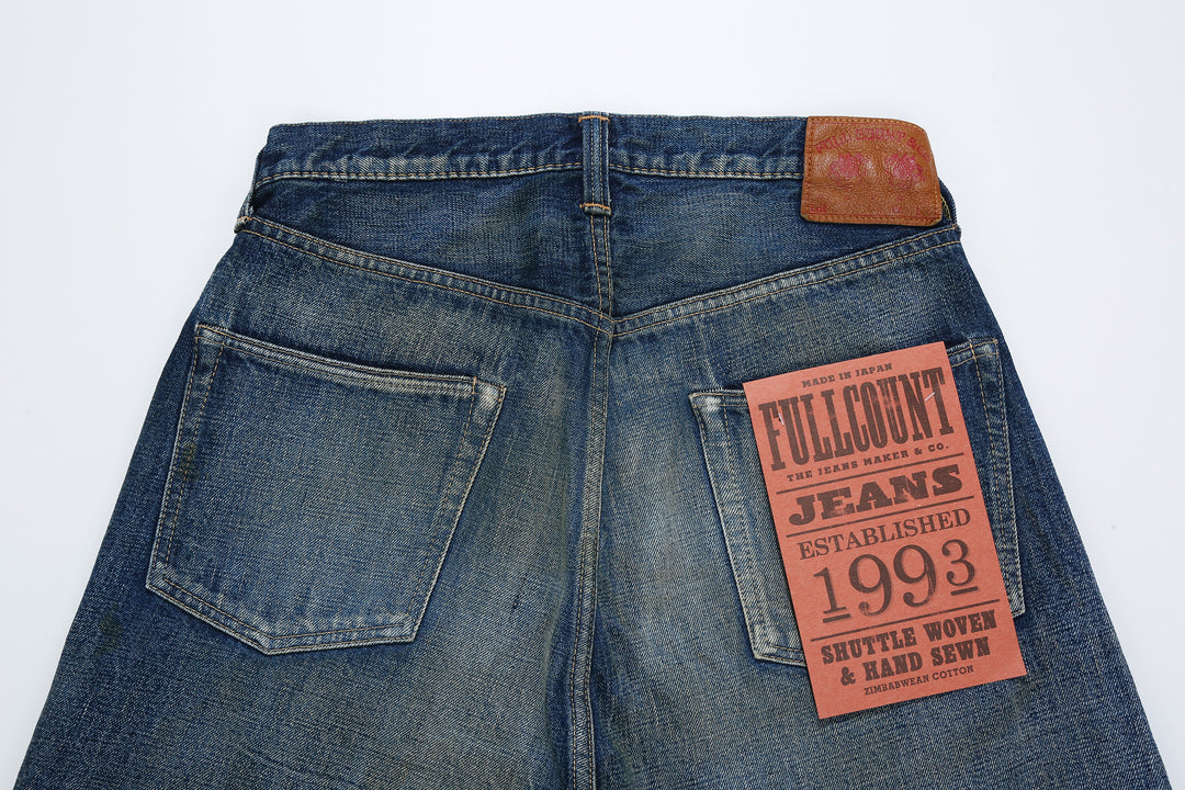 Fullcount 1456-0105 Badass Selvedge Denim Vintage Wash - Wide Straight Fit Mention Exclusive