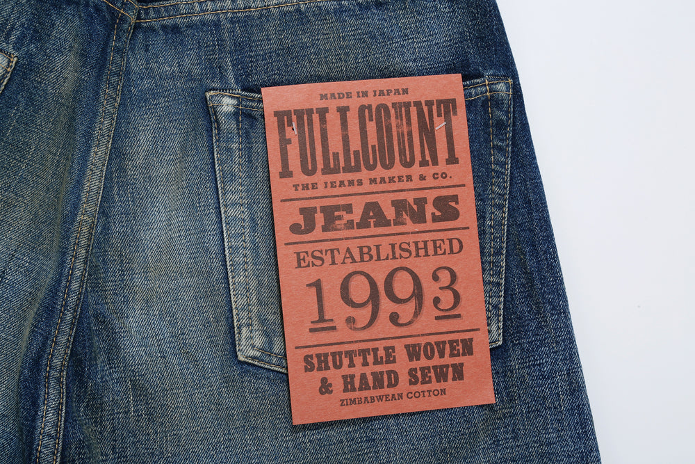 Fullcount 0105 Badass selvedge denim used wash wide straight jeans Japan exclusive flasher