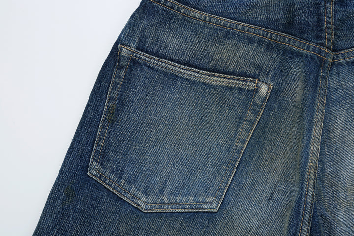 Fullcount 1456-0105 Badass Selvedge Denim Vintage Wash - Wide Straight Fit Mention Exclusive