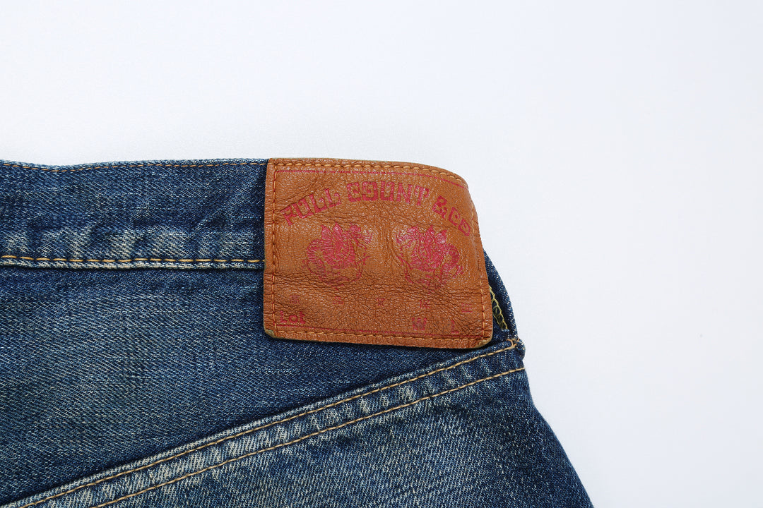 Fullcount 1456-0105 Badass Selvedge Denim Vintage Wash - Wide Straight Fit Mention Exclusive