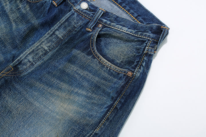 Fullcount 1456-0105 Badass Selvedge Denim Vintage Wash - Wide Straight Fit Mention Exclusive