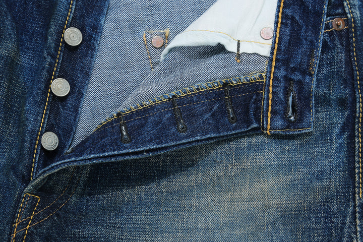 Fullcount 1456-0105 Badass Selvedge Denim Vintage Wash - Wide Straight Fit Mention Exclusive